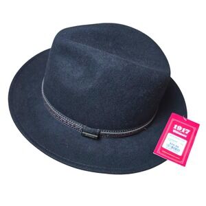 NWT NEW 1917 Biltmore Mens XL Black Wool Fedora Hat